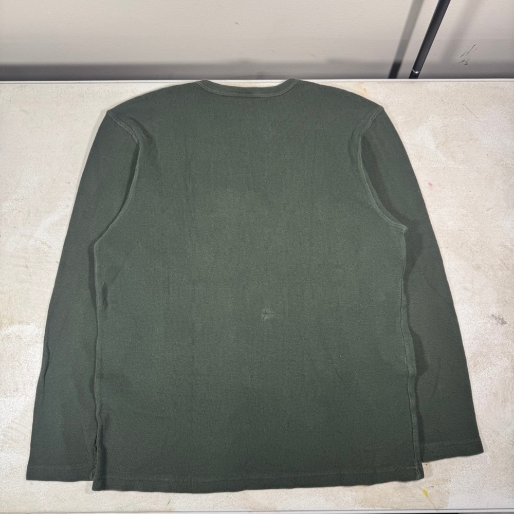 Vintage Y2K Old Navy L/S Thermal Shirt Mens L Green Logo Skate Grunge Streetwear - Picture 7 of 9